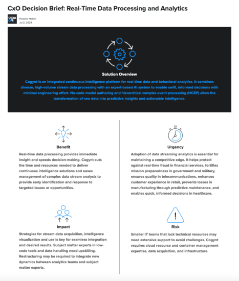 Featured image for Gigaom CxO Decision Brief: Real-Time Data Processing and Analytics