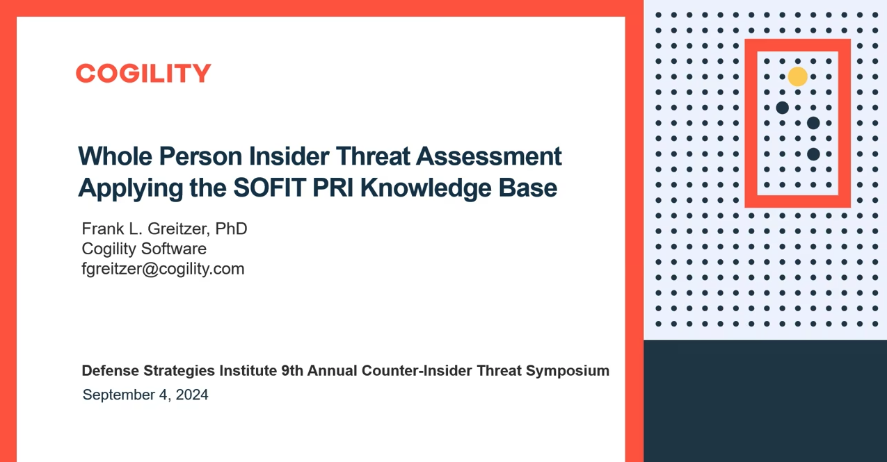 SOFIT: Insider Risk Indicators & Mitigation Strategies - Cogility